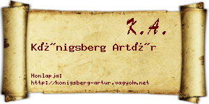 Königsberg Artúr névjegykártya